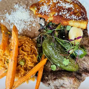 Tampiquena w/ two cheese enchiladas--always delish!