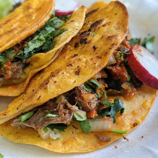 Barbacoa Taco, what most places call "Birria". Nice crunchy shell