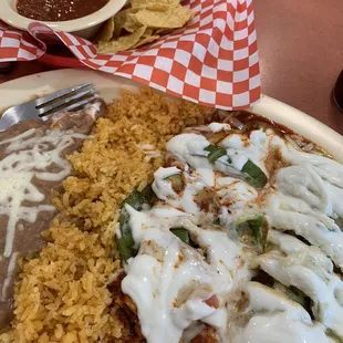 Vegetarian Enchilada plate