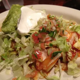 Chicken burrito and enchilada