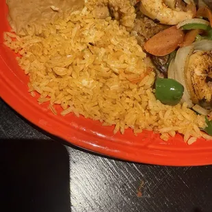 Steak la Huerta with rice