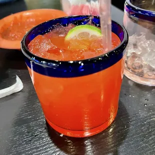Strawberry Margarita on the rocks