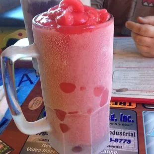 Monster frozen strawberry margarita. Delicious and *strong*