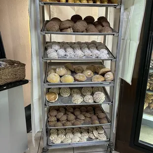 a display of baked goods