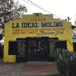 the front of the restaurant