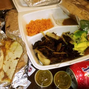 Sizzling fajita plate