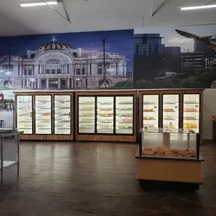 the interior of a bakery