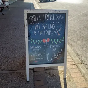 a sidewalk sign