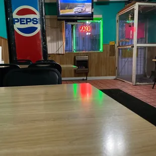 Inside is small. Just 6 tables that hold 4 per table