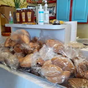 a display of fresh baked goods