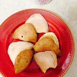 5 mini empanadas for $1.00. Cream cheese, pineapple, and sweet potato.