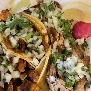 Pastor and Carnitas Tacos