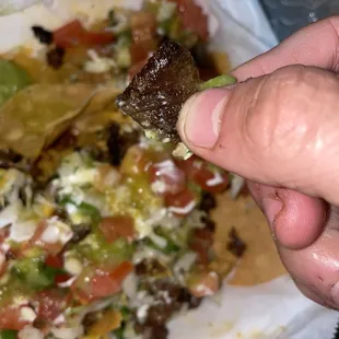 Meat tastes burned and old