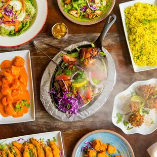 a table full of food