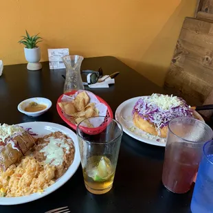 Potato tacos and Indian taco (fry bread and carne asada). Absolutely delicious!