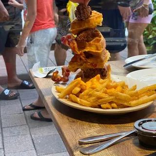 Chicken Bacon Waffle Sandwich