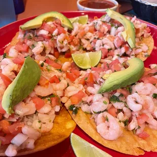Deliciously refreshing Tostadas de Ceviche.