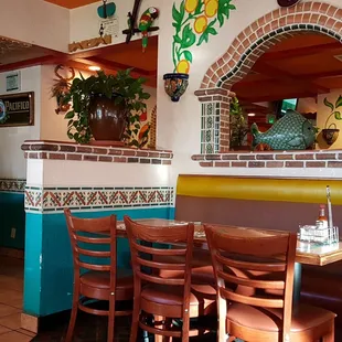 the interior of a mexican restaurant