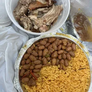 Pernil with Rice and Beans