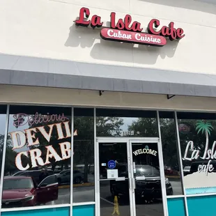 the front of the restaurant