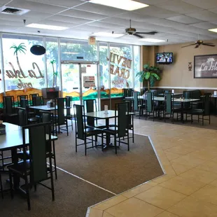 the inside of a restaurant