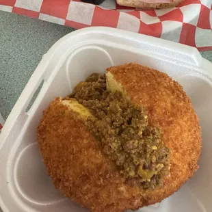 Stuffed potato at a local Cuban restaurant