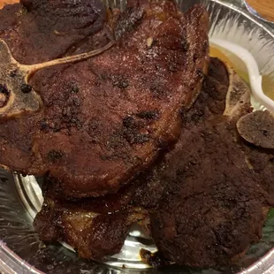 Burnt pork chops