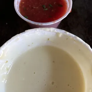 Salsa taste like canned tomatoes with parsley mixed in. Now don't get me started on the queso