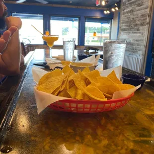 nachos in a basket