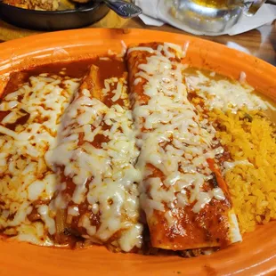 Burrito,  Enchilada and a tamale