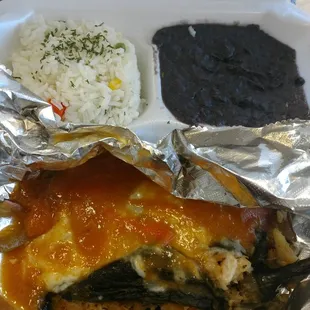 Seafood Chile relleno to-go