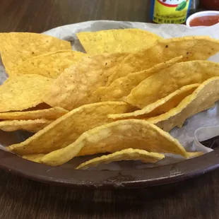 Chips provided with purchase of meal.