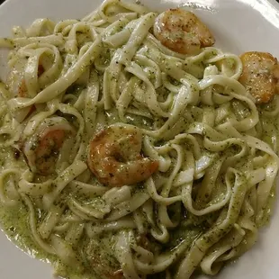 Shrimp fettuccine in cilantro sauce @ la jaiba shrimp house