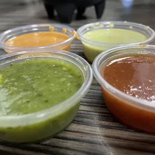 Salsas: the green one is bomb!