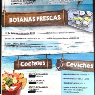 menu, sushi and sashimi