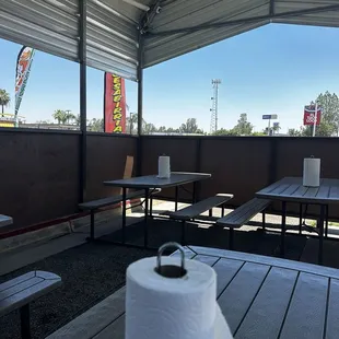 Eating area is shaded and clean!!