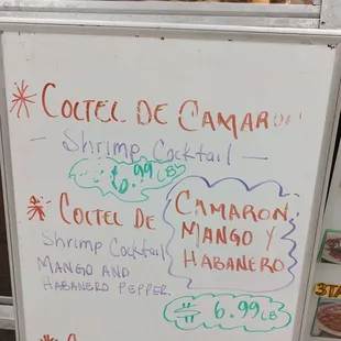 Daily specials