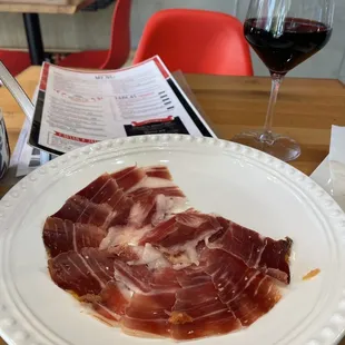Jamon and wine