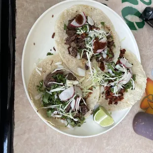two tacos on a plate