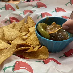 We found a whole Chile in our salsa
