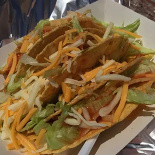 3 hard tacos - not going to lie probably the worst tacos I've had in a while. Maybe should have gone the soft taco route.