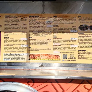 menu and prices