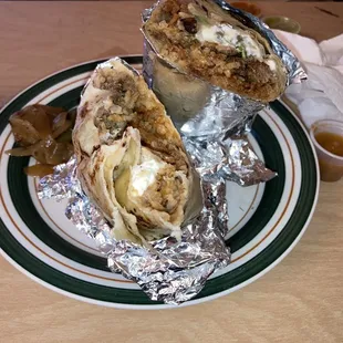 14" Super Burrito steak and lengua