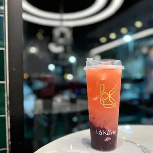 Lychee Jasmine Tea with hibiscus jelly