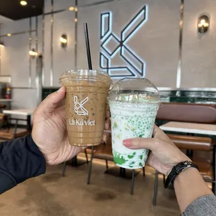 Vietnamese ice coffee and Che Thai