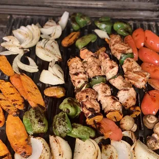 a variety of grilled vegetables