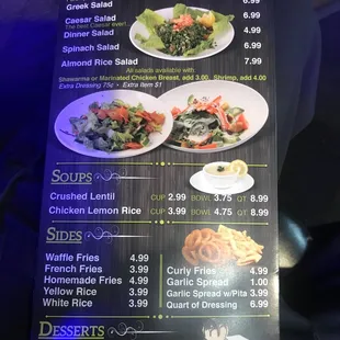 menu