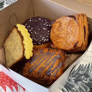 Ube Bun, Calamansi Loaf. Ube Pop Tart and Kaldereta Danish