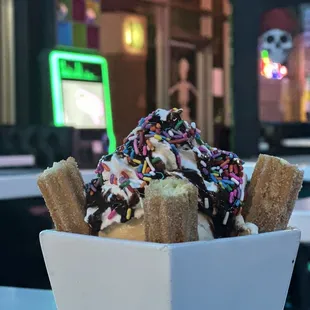 Churro with ice cream