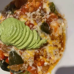 Chile Relleno stuffed with seafood